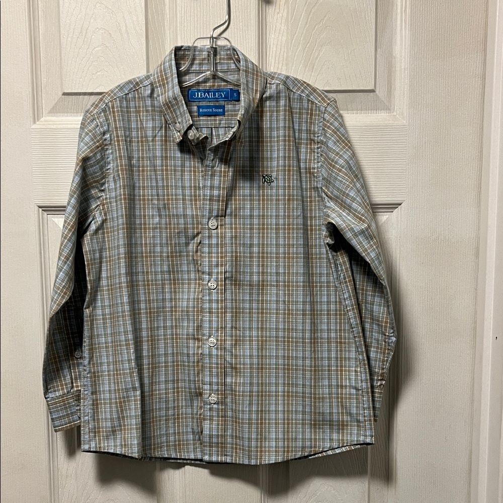 Bailey Boys' Blue Plaid Button Down Shirt